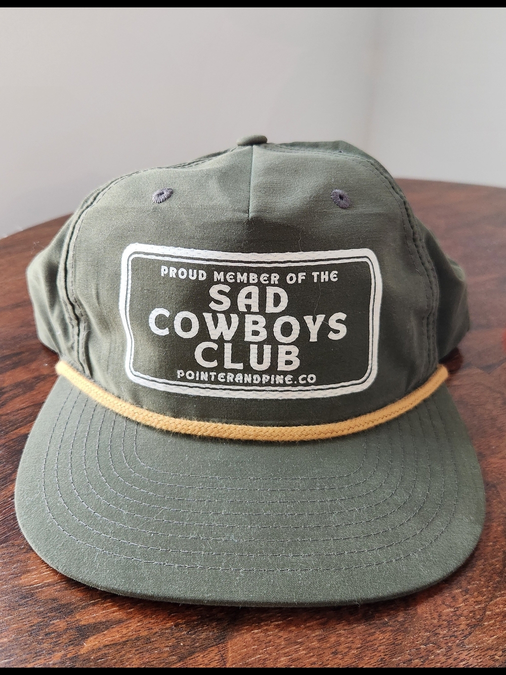 Sad Cowboys Club Olive Rope-Trim Cap